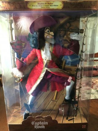 Masters Of Malice™ 1999 Mattel Captain Hook Disney Collector Doll 1st In Edition