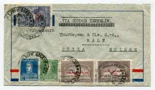 Argentina Airmail Cover Via Condor Zeppelin B.  Aires To Basel Swizerland 1932
