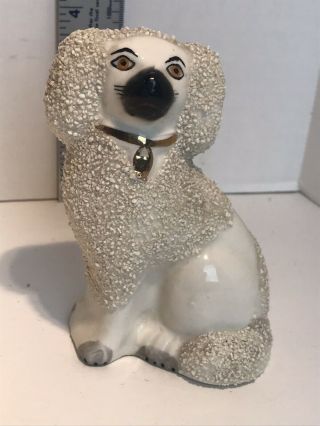 Antique Old Staffordshire Ware England Poodle Dog Figurine Confetti