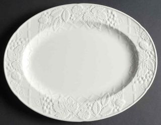 Mikasa English Countryside White 15 1/4 " Oval Serving Platter 862421