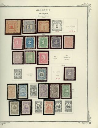 Colombian States - Antioquia Scott Specialty Album Page Lot 2 - See Scan - $$$