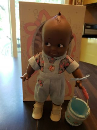 Vintage Cameo Jesco Black Kewpie Boy Doll With Bucket Pre - Owned 11 " Tall 2146
