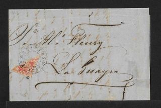 Venezuela 1 Real Bisected On Cover 1868