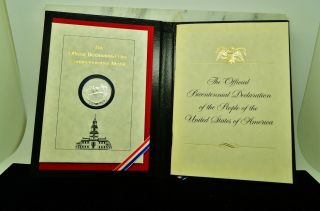 1976 Official Bicentennial Day Commemorative Silver Medal & Signature Book
