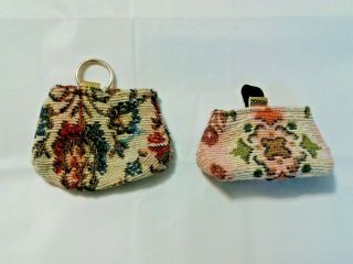 Vintage Horsman Mary Poppins Doll Carpet Bag Purse Set Of 2 Bags Accessories