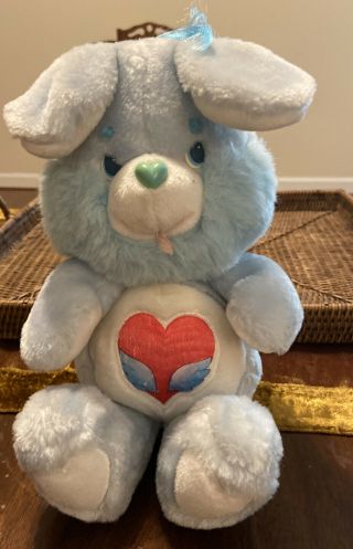 Vintage 1984 Kenner Care Bears Cousins Swift Heart Rabbit Blue Plush Stuffed Toy