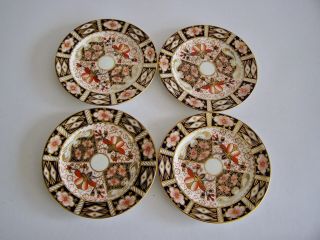 Set 4 Royal Crown Derby Porcelain Old Imari Antique Plates