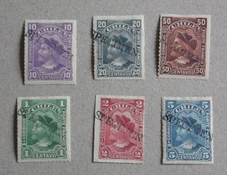 Chile 1900/01 Specimen – Columbus – Lot 6 Stamps With A « Specimen » Overprint