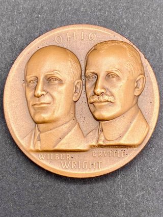 Wilbur & Orville Wright Brothers Ohio State Medal By Medallic Art Company