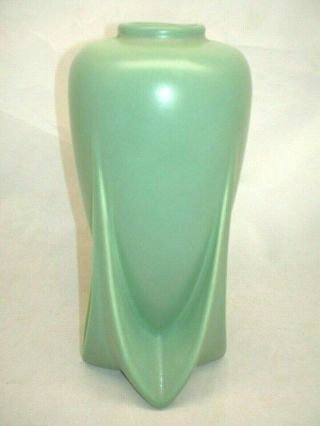 Teco Art Pottery Satin Green Rocket Vase