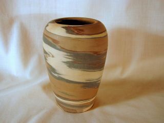 Old Niloak Mission Swirl 4 - 1/2in Vase,  Cn,  Hndthrwn,  1startmark,  1920s