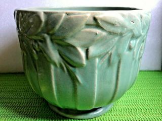 Early Mccoy Green Jardiniere Planter 7.  5”x 6.  5 " Sand Butterfly