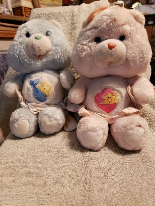 Vintage Kenner Care Bears Grams Bear,  Baby Hugs And Tugs Plushes 1983