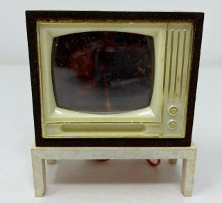 Vintage Dollhouse Miniature Electric Tv Television Made In West Germany