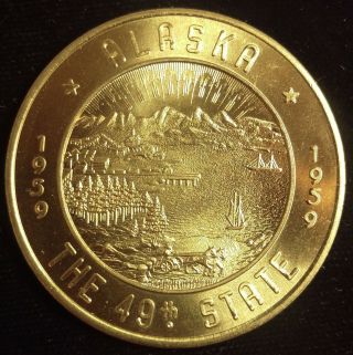 1959 Alaska Statehood Souvenir Good For $1 In Trade Token