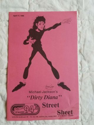 Michael Jackson Dirty Diana 1988 Radio Station Promo Guide