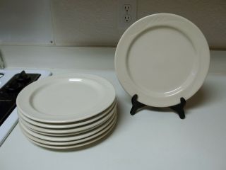 Anfora Mexico Stoneware Set Of 8 Dinner Plates Beige Light Tan 10 1/2 Inch