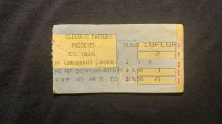 Neil Young Concert Ticket Stub 1/30/1991 Cincinnati,  Oh