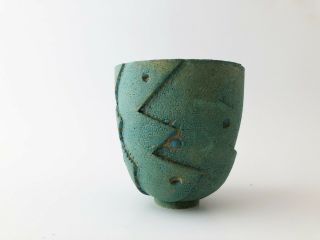 Contemporary Brutalist Modernist Ceramic Bowl Catchall Dish By Daniel Hukill