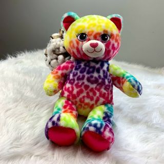 Build A Bear Babw Kitty Cat Leopard Print Tye Die Plush Animal Plays Music
