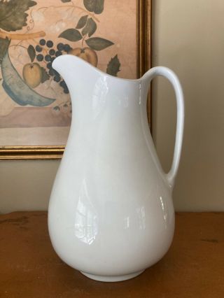 Early 1850 - 1890 J & G Meakin White Ironstone China Pitcher - Large 12 " Size