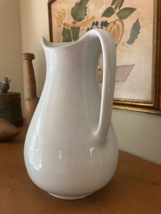 Early 1850 - 1890 J & G Meakin White Ironstone China Pitcher - Large 12 