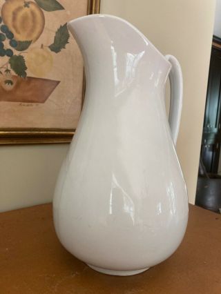 Early 1850 - 1890 J & G Meakin White Ironstone China Pitcher - Large 12 