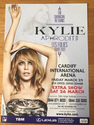 Kylie Minogue - Aphrodite Les Folies 2011 Cardiff Arena Uk Tour Flyer (size A5)