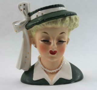 Vintage Napco 1956 Lady Head Vase Planter C2633b I Love Lucy Lucille Ball