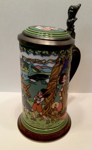 Mettlach Villeroy & Boch Etched Beer Stein Fairytale Pinocchio,  Limited Edition