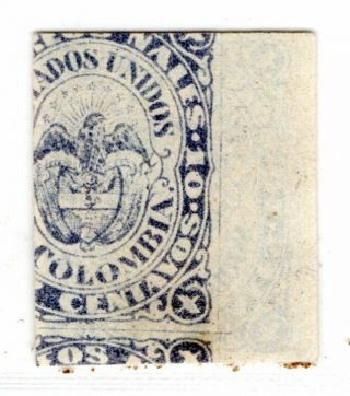 Colombia - Late Classic - 10c W/ Mirror Printing Error - 1868 - Sc 54d Rrr