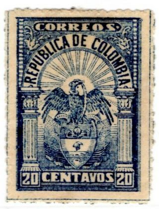 COLOMBIA - COAT OF ARMS - 20c W/ MIRROR PRINTING ERROR - 1903 - Sc 286av RRR 2