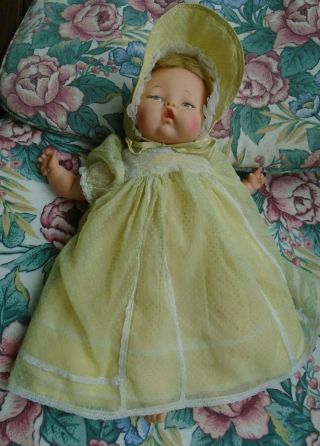 Vintage Ideal Tiny Thumbelina Doll Ott - 14 Vintage Dress But No Knob Tlc