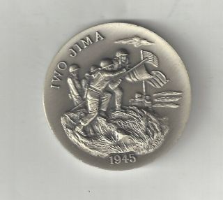 World War Ii Iwo Jima Battle Usmc U.  S.  Marine Corps Silver Longines Medal Coin