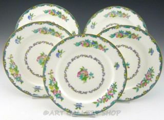Vintage Minton England B937 Floral 7 - 3/4 " Salad Plates Set Of 5