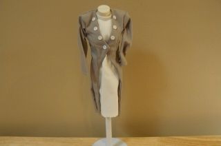 Danbury Princess Diana Pearl Grey Coat/white Linen Dress For 14 In Doll