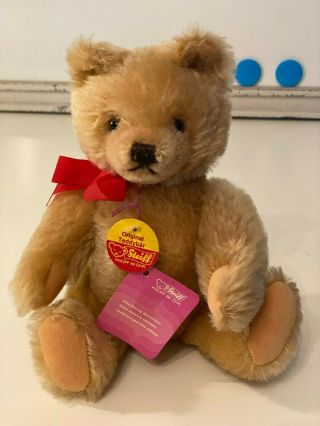 Vintage Steiff Mohair Teddy Bear Fully Jointed With Glass Eyes All Tags