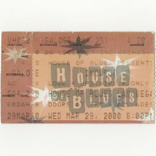 Incubus & Ultraspank Concert Ticket Stub Las Vegas 3/29/00 House Of Blues Rare