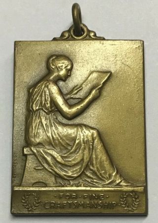 School Art League Of York City 1942 Haney Medal Award By Victor D.  Brenner
