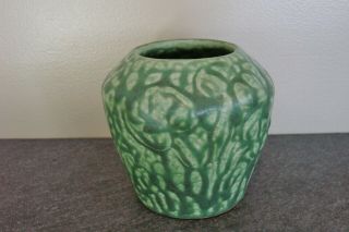 Antique Vintage Matte Green Arts & Crafts Art Pottery Vase