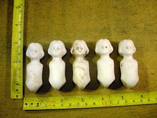 5 X Excavated Vintage Unpainted Bisque Doll Body Age 1890 Hertwig Art 14412