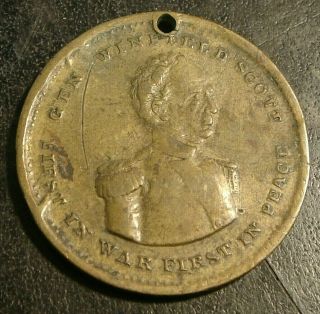 1852 General Winfield Scott & Graham First In War Peace Campaign Medal 29mm