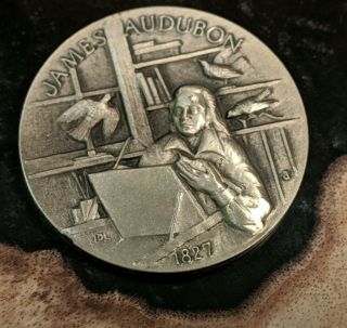 Sterling Silver Medal Longines Symphonette James Audubon Great American Triumphs