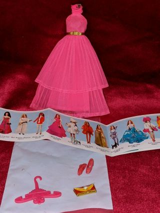 Vintage Dawn Fashion Neat Pleats - Hot Pink Halter Gown,  Purse,  Shoes,  Booklet