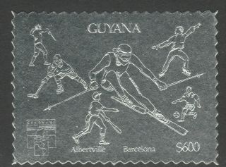 Guyana 1992 Genova Exh/olympics Various Sports In Silver