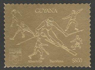 Guyana 1992 Genova Exh/olympics Various Sports In Gold