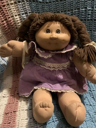 Vintage Cabbage Patch Kids Doll Girl 1978 - 1982 Brown Hair Brown Eyes