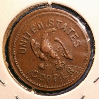 Civil War patriotic token - 1863,  For Public Accomodation,  U.  S.  Copper 2