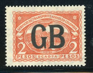 Colombia Scadta Consular: Scott Clgb59 2p 10mm Ovpt (1923) Cv$50,