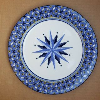 Set Of 8 Casual Victoria & Beale Williamsburg Salad Plates Fine Porcelain Blue